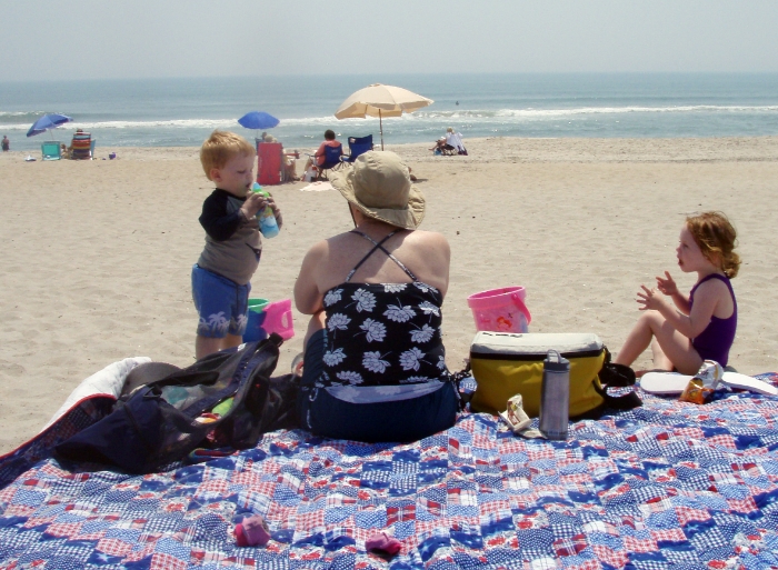 Sitting on the Beach Blanket